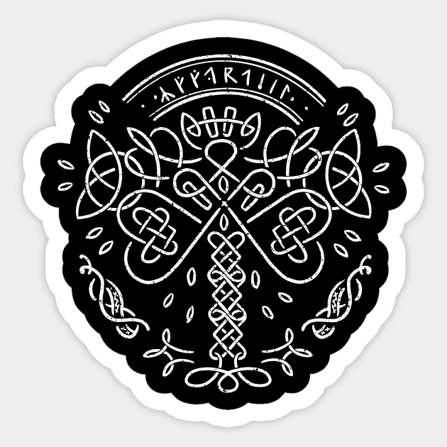 Yggdrasil Norse Mythology World Tree of Life Afterlife Sticker by OfCA Design